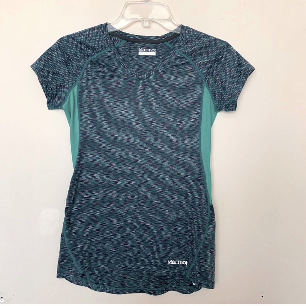 MARMOT Short Sleeve Perforated Fabric Athletic TOP L